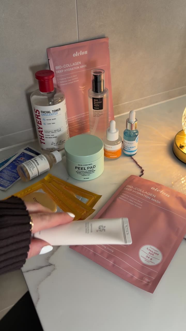 B-roll of skincare products on a bathroom counter, suited to beauty brands