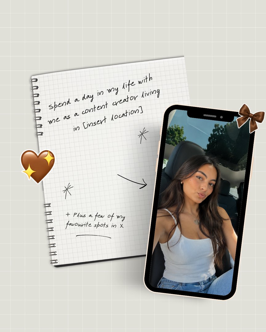 Canva template: notebook and phone day in my life